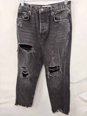 Twenty Slim Straight Distressed Black Grey Jeans women’s size 26